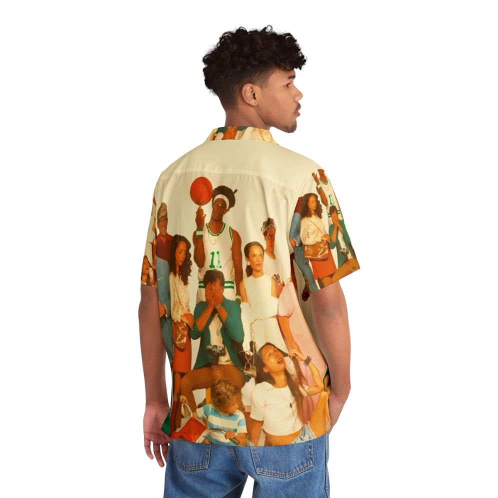 Colorful Hawaiian-style shirt featuring the album artwork for Glass Animals' "How To Be A Human Being" - People Back