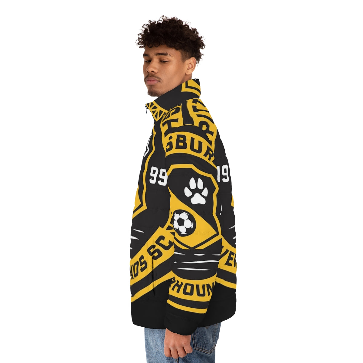 Pittsburgh Riverhounds puffer jacket with team logo - men side left