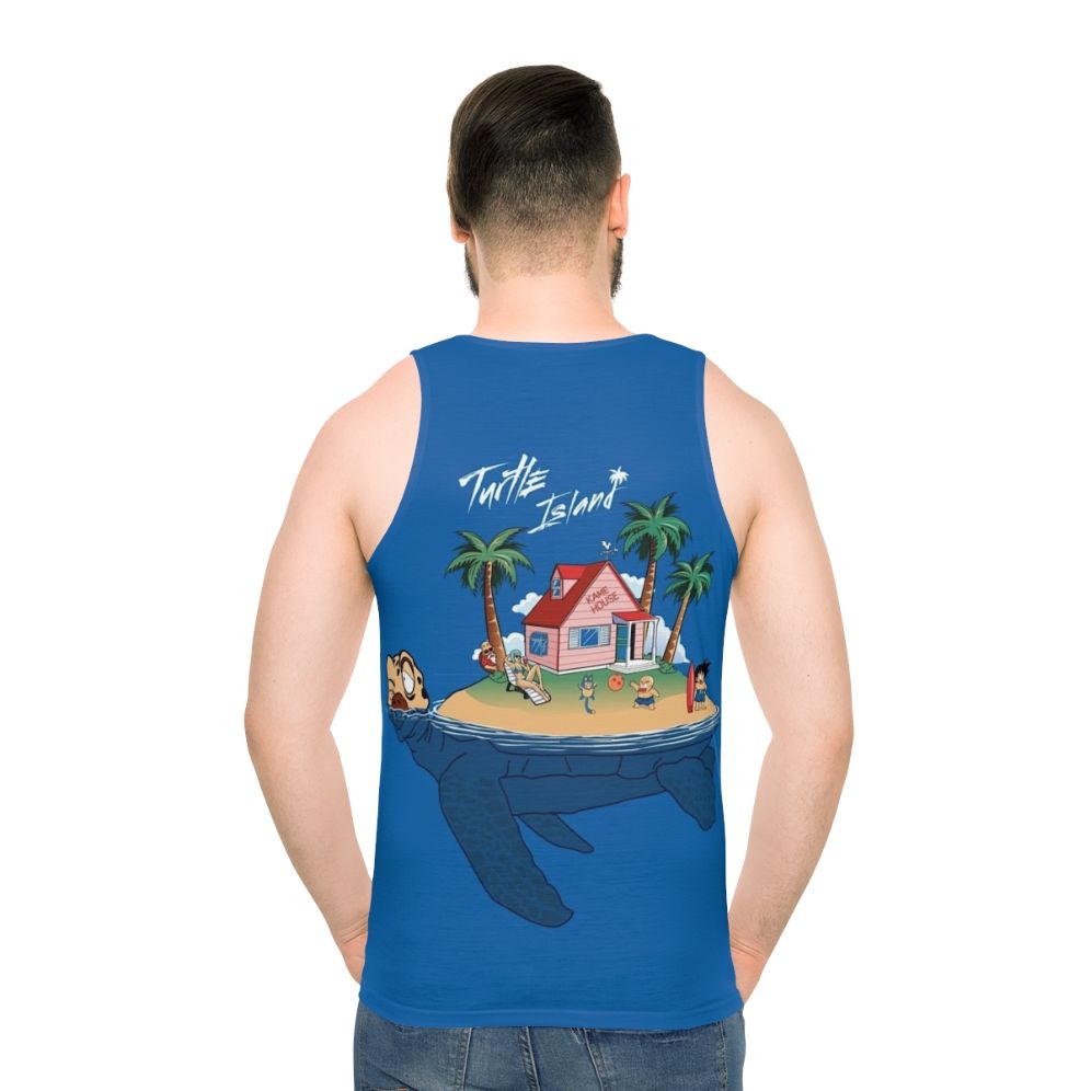 Unisex Turtle Island Tank Top - men back