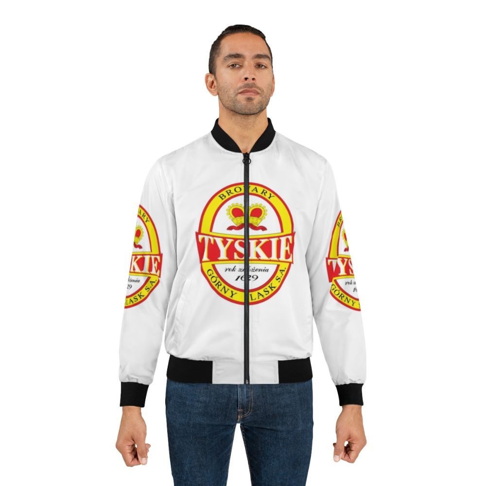 Tyskie Polish Beer Bomber Jacket with Eagle Coat of Arms - Lifestyle