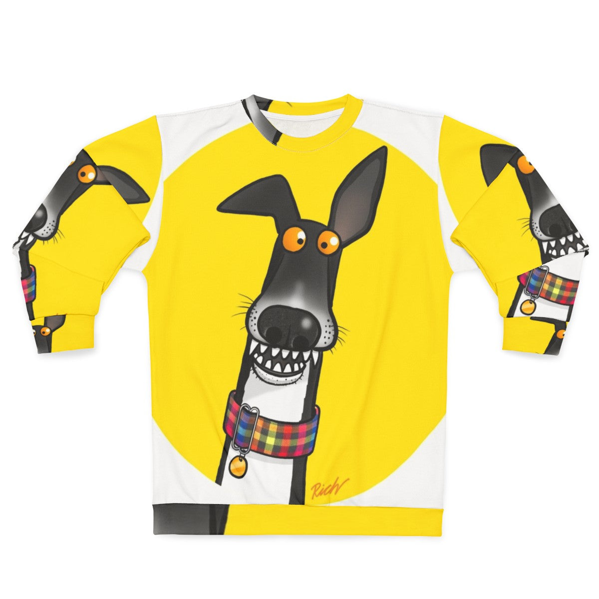 Teefs sweatshirt with cartoon design for greyhounds, lurchers, and whippets