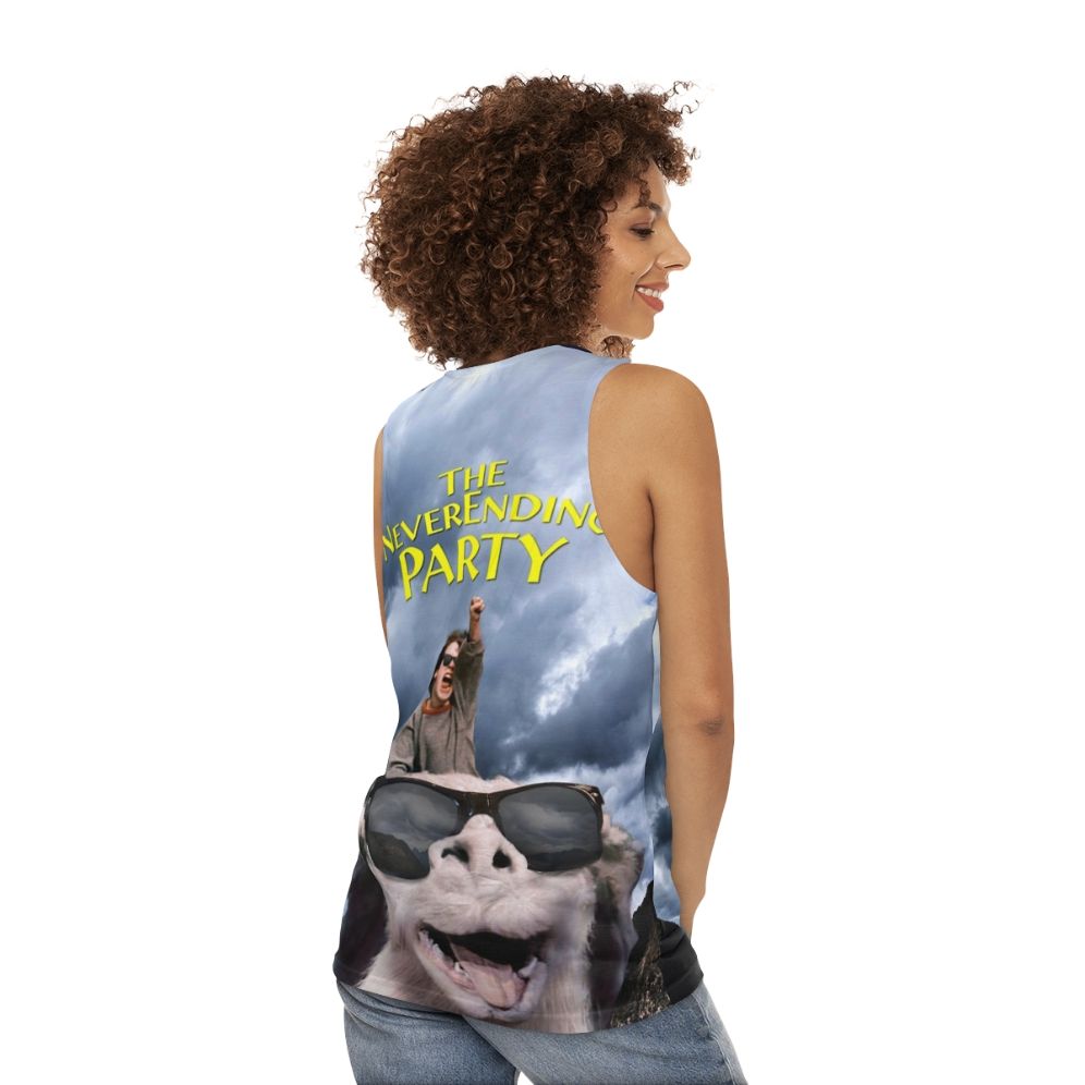 Unisex "The Neverending Party" fantasy-inspired tank top - women back