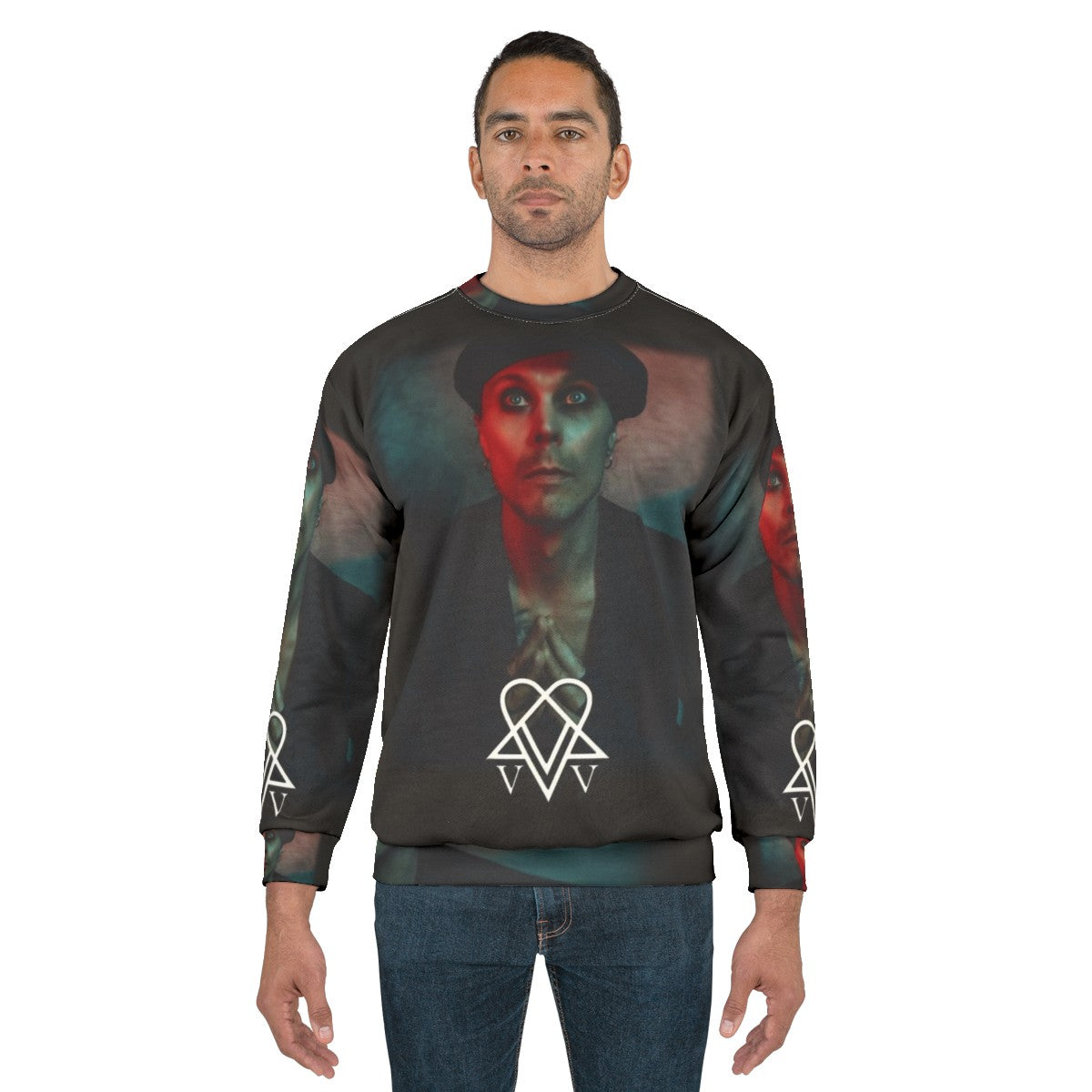 Ville Valo Neon Noir HIM Band Sweatshirt - men