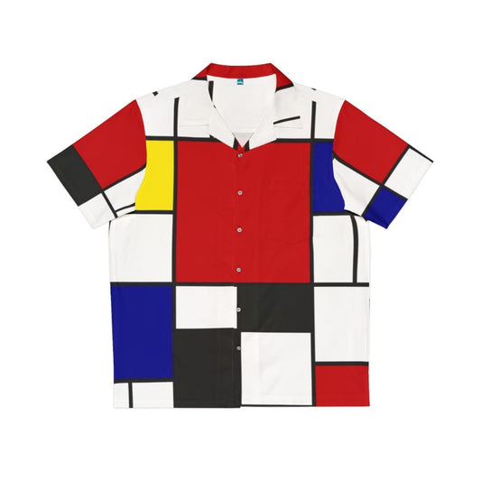 Mondrian Hawaiian shirt with bold, vibrant colors