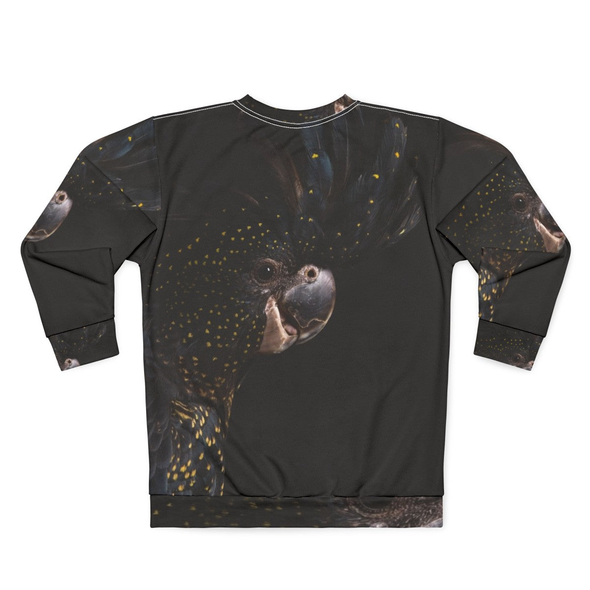 Red tailed black cockatoo bird on a sweatshirt - Back