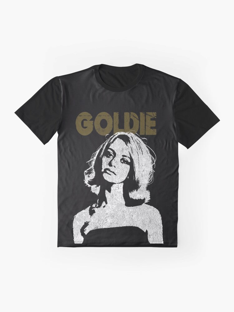 Vintage graphic t-shirt featuring Goldie Hawn from the 1960s - Flat lay