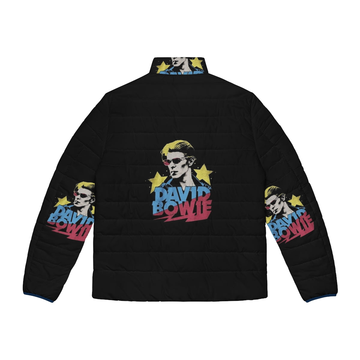 Bowie Rock Puffer Jacket - Glam Rock Inspired David Bowie Merchandise - Back