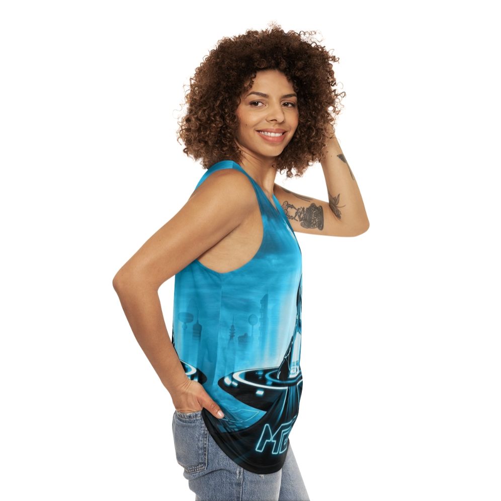 Retro Mega Man x Tron Legacy Unisex Tank Top - women side