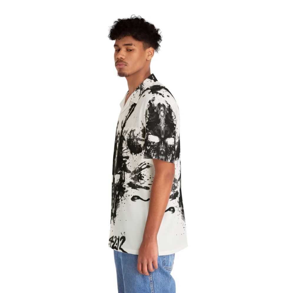 Donnie Darko inspired hawaiian shirt with imaginary inkblot graphic - People Left