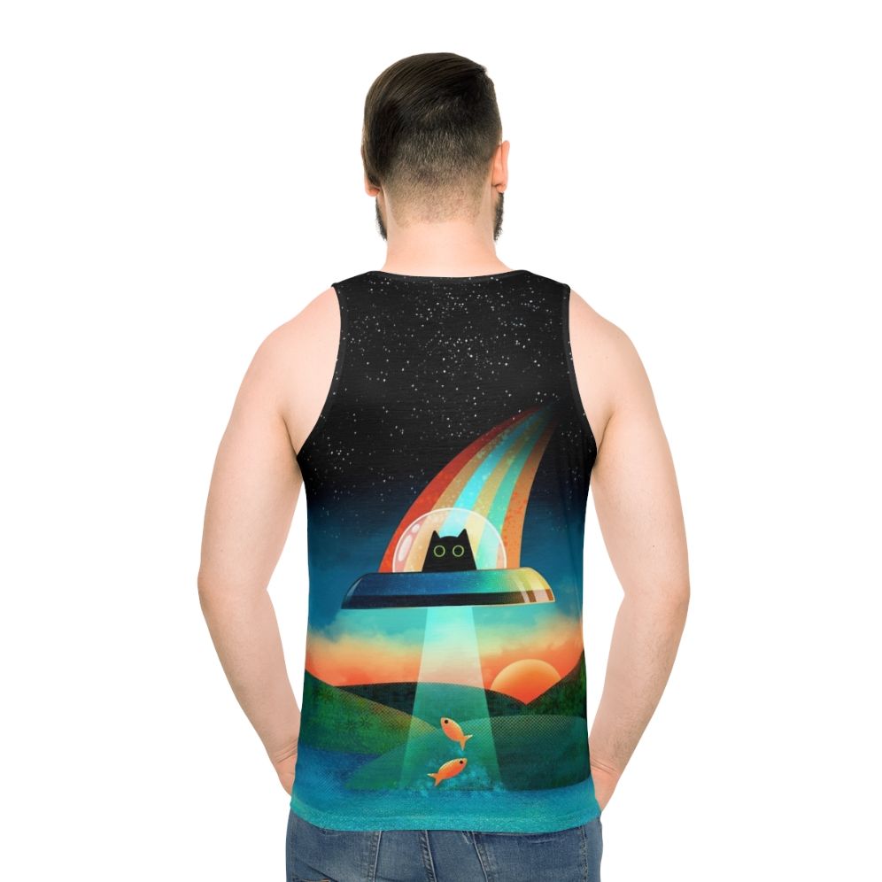 Purrfect Alien Unisex Cat Tank Top - men back