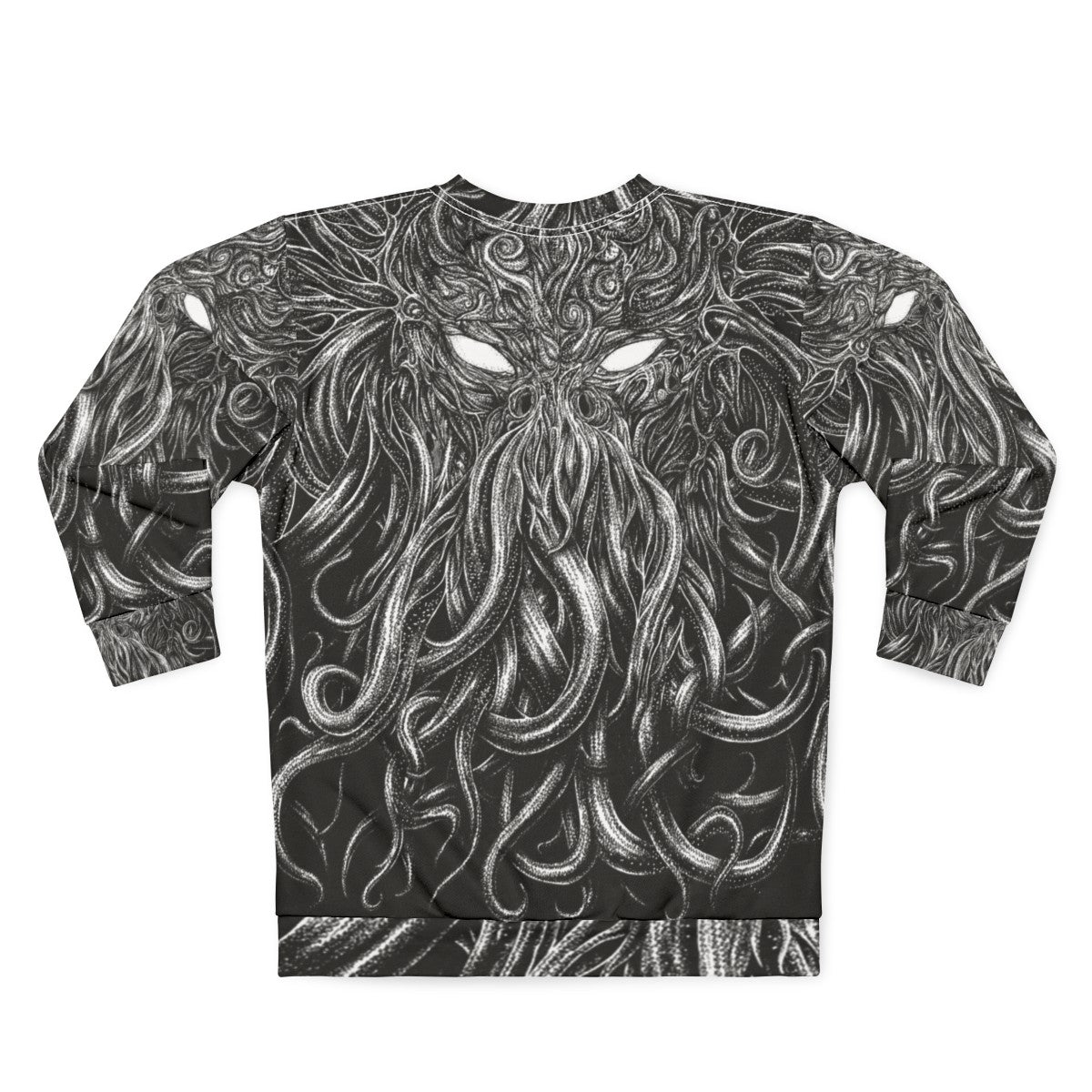 Black sweatshirt with Lovecraft and Cthulhu inspired design - Back