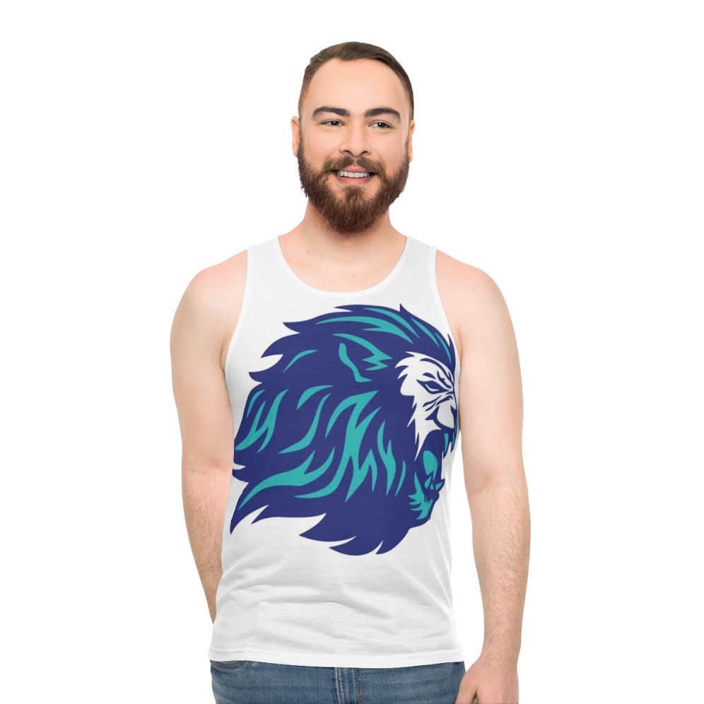 Blue Unisex Tank Top with Legendary Animal Power Design - men