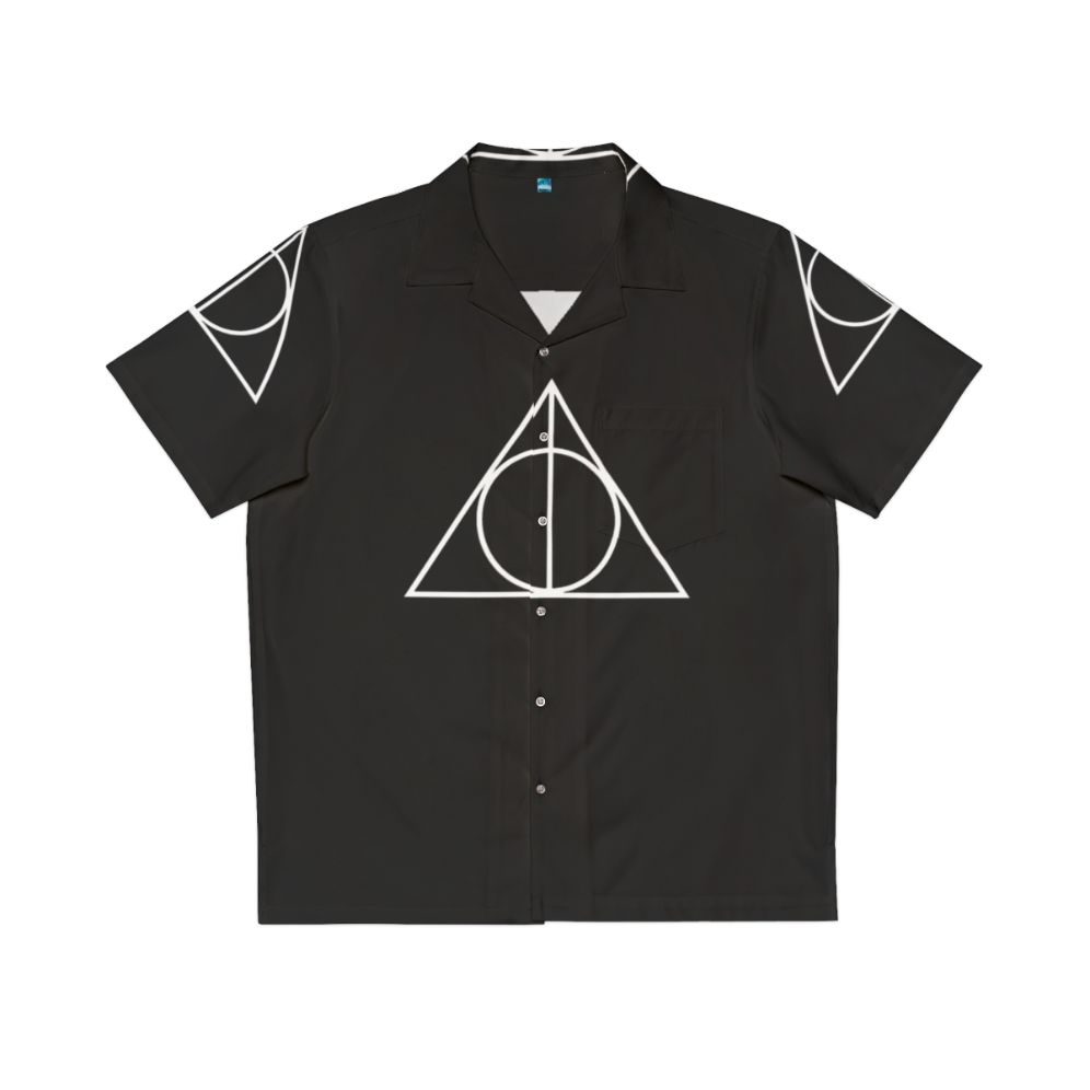 Deathly Hallows Hawaiian Shirt with Harry Potter Magical Symbols