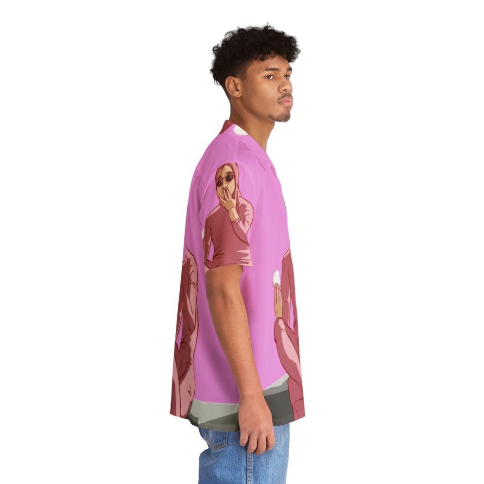 Colorful Hawaiian shirt featuring the iconic Pink Guy character from Filthy Frank - People Pight