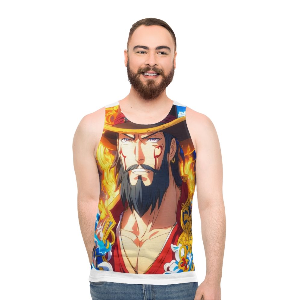 Unisex tank top with trendy graphic design - men