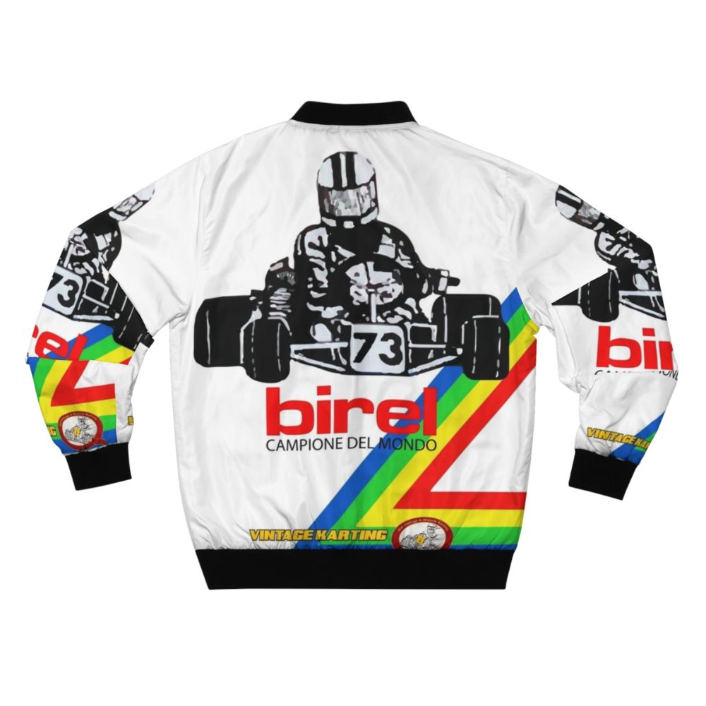 Vintage QVHK Birel Bomber Jacket featuring classic kart design - Back