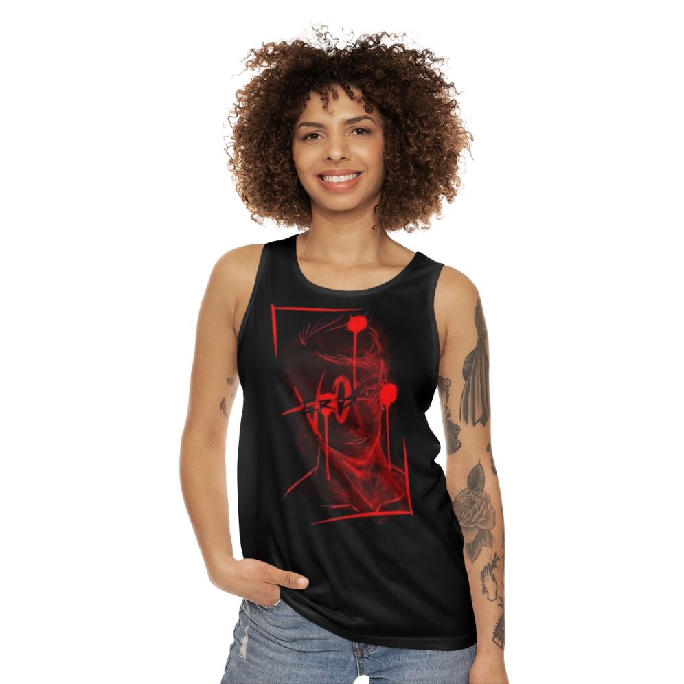 Unisex black tank top for comfortable and athletic wear - women