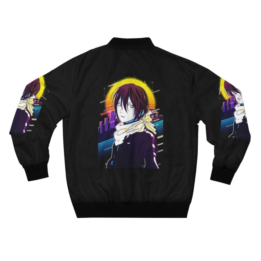 Yato Noragami 80s Retro Bomber Jacket with Anime and Manga Inspired Design - Back