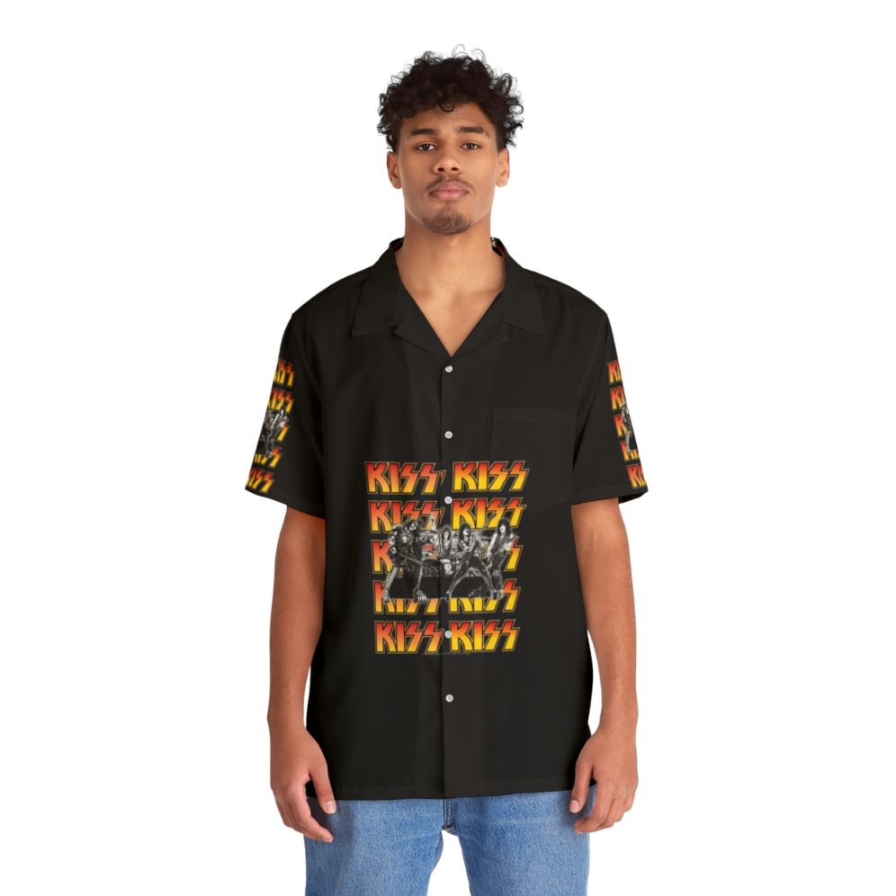 KISS band themed Hawaiian shirt - People Front