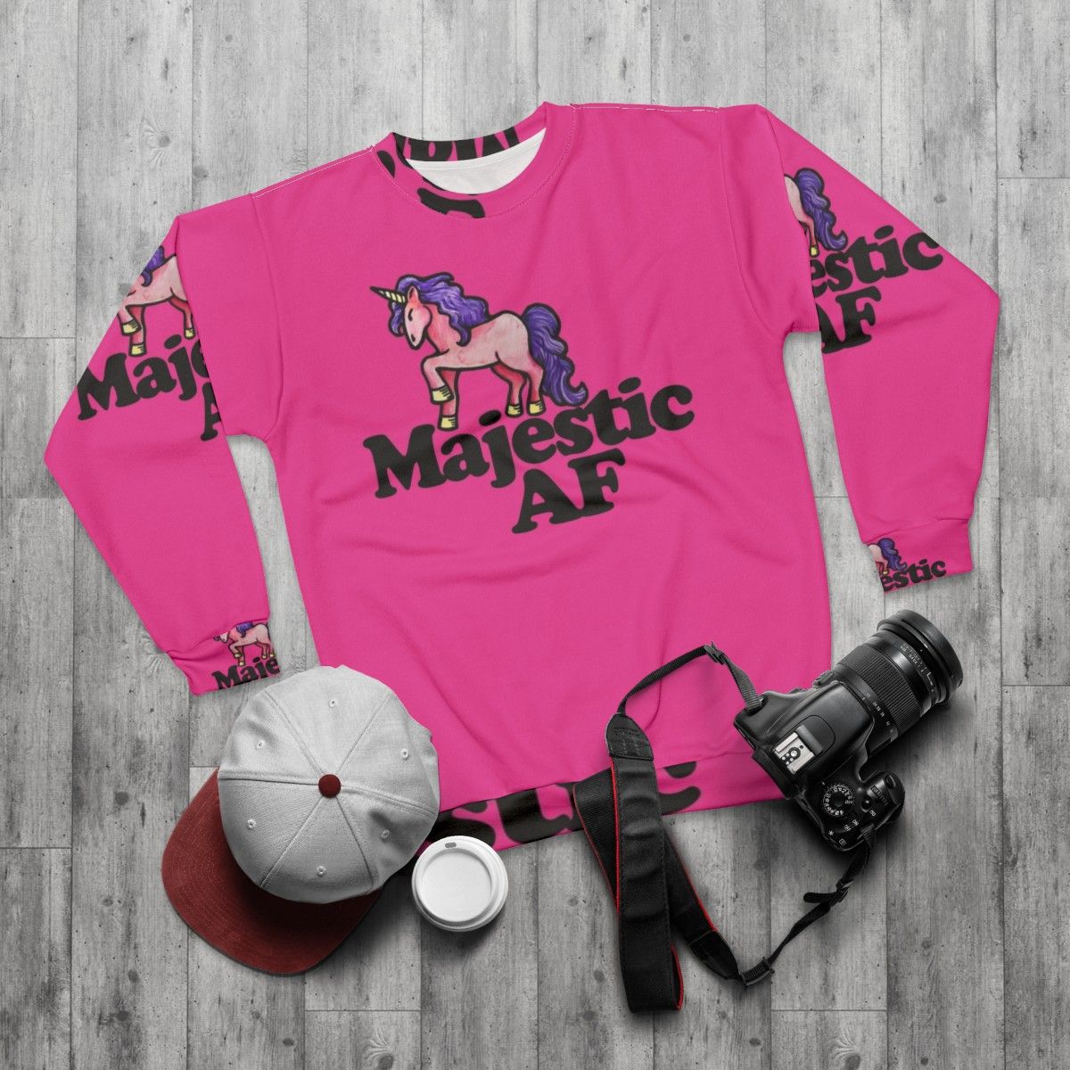 Majestic unicorn sweatshirt - flat lay