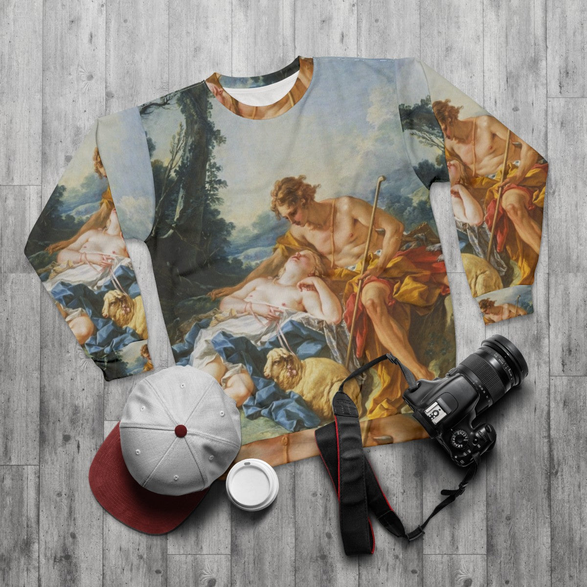 Francois Boucher Daphnis and Chloe Classic Literature Sweatshirt - flat lay