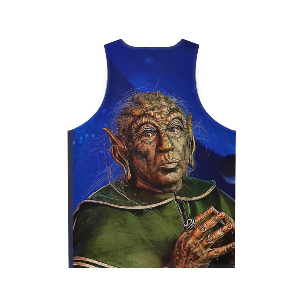 Unisex yogurt-inspired sci-fi parody tank top - Back