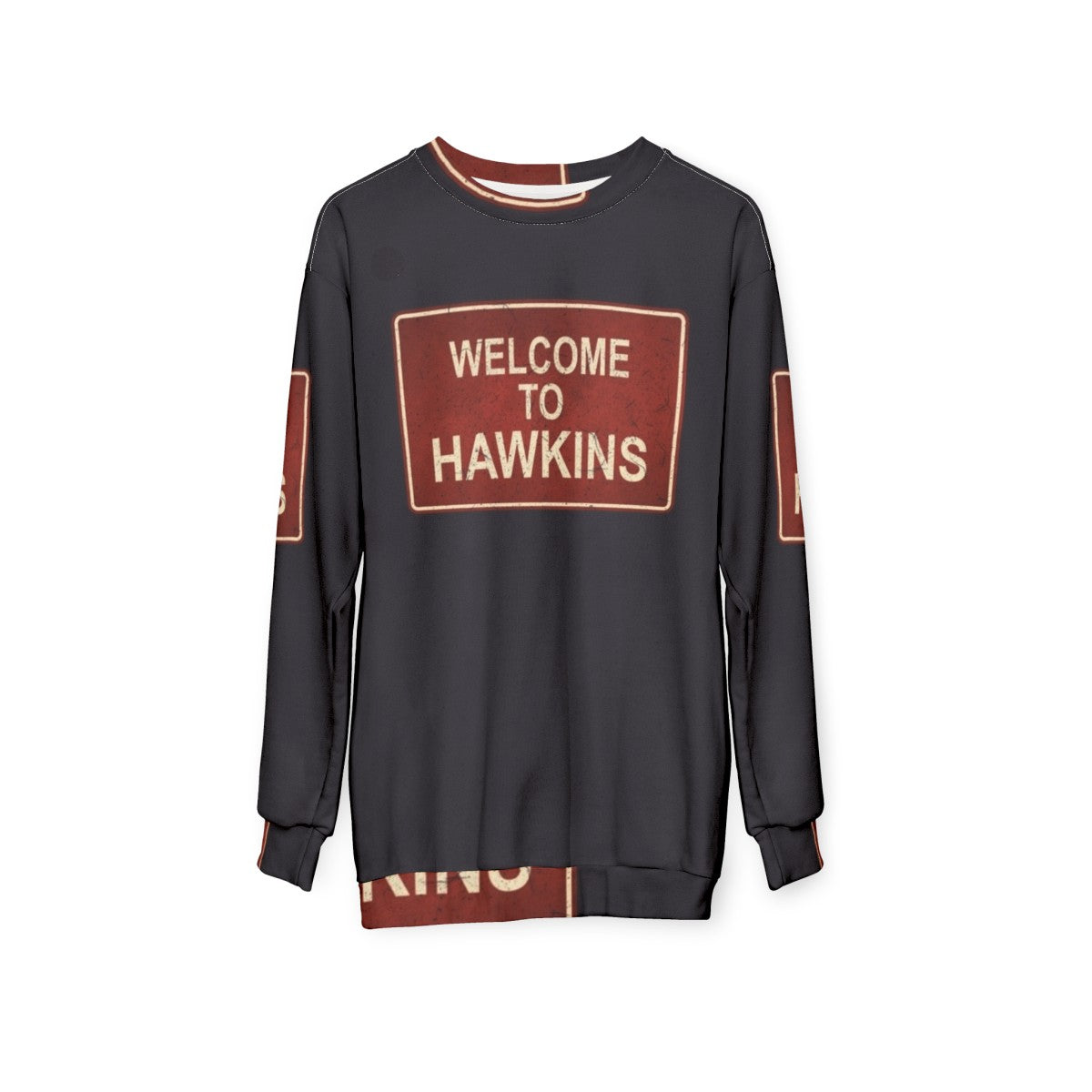 Retro Stranger Things Hawkins Sweatshirt - hanging