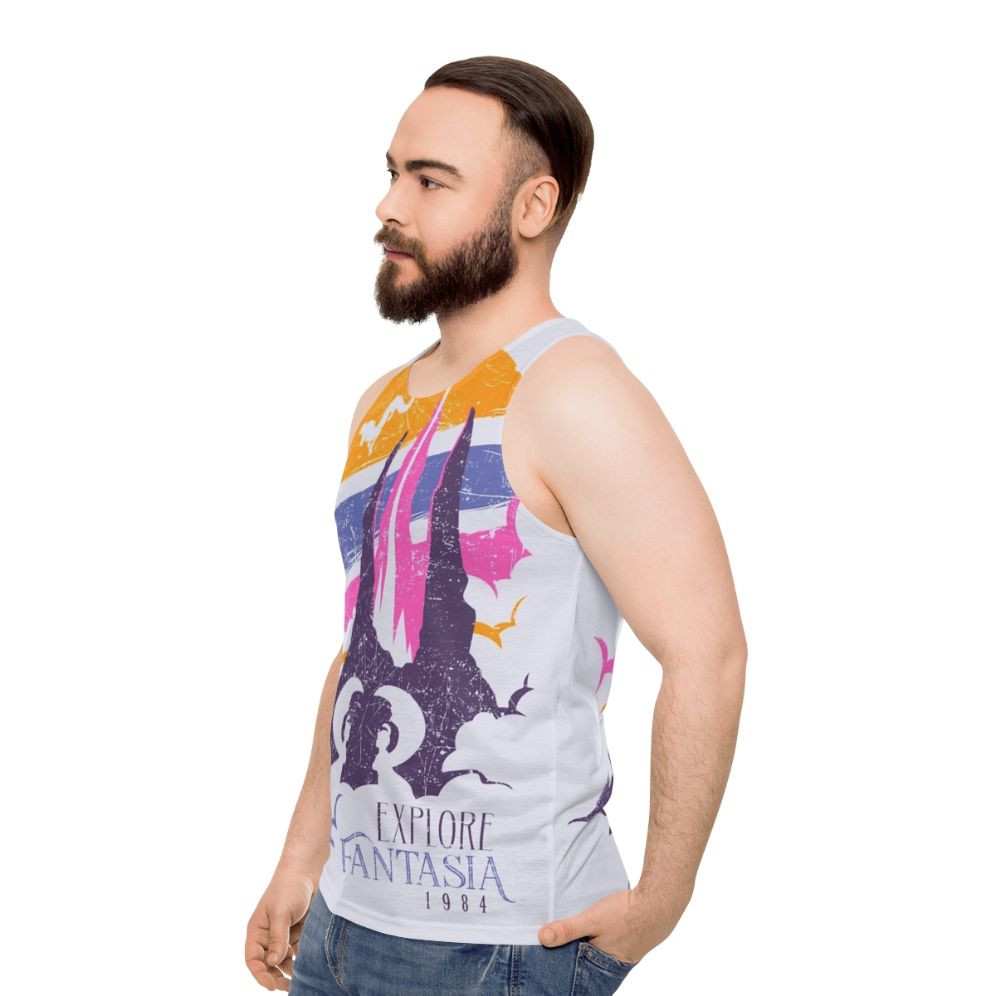 Fantasia Unisex Fantasy Tank Top with Falkor the Luckdragon - men side