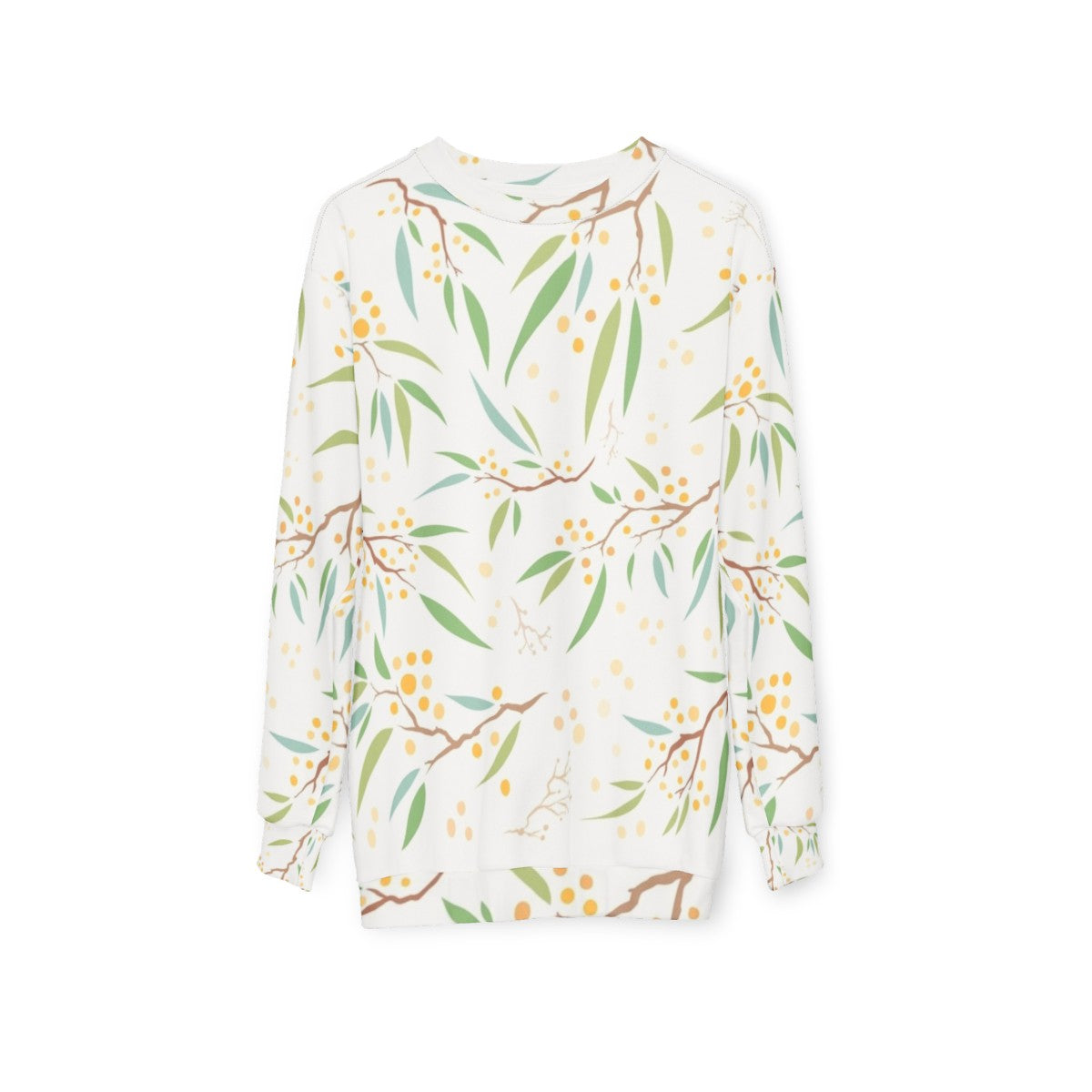 Golden Wattle Flower Floral Sweatshirt - hanging