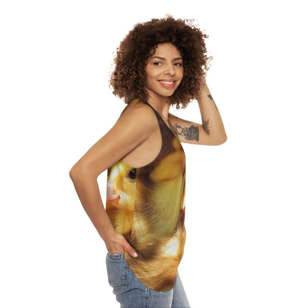 Cute duck and duckling unisex tank top - women side