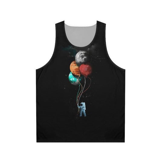 Spaceman unisex tank top with sci-fi graphics