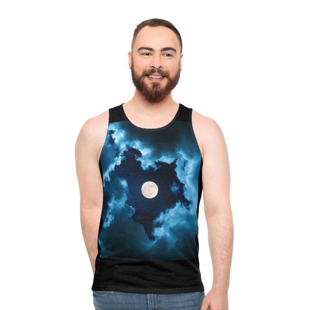 Unisex galaxy moon tank top - men