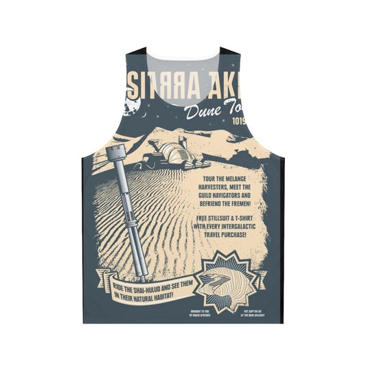 Dune-inspired "Visit Arrakis" unisex sci-fi tank top