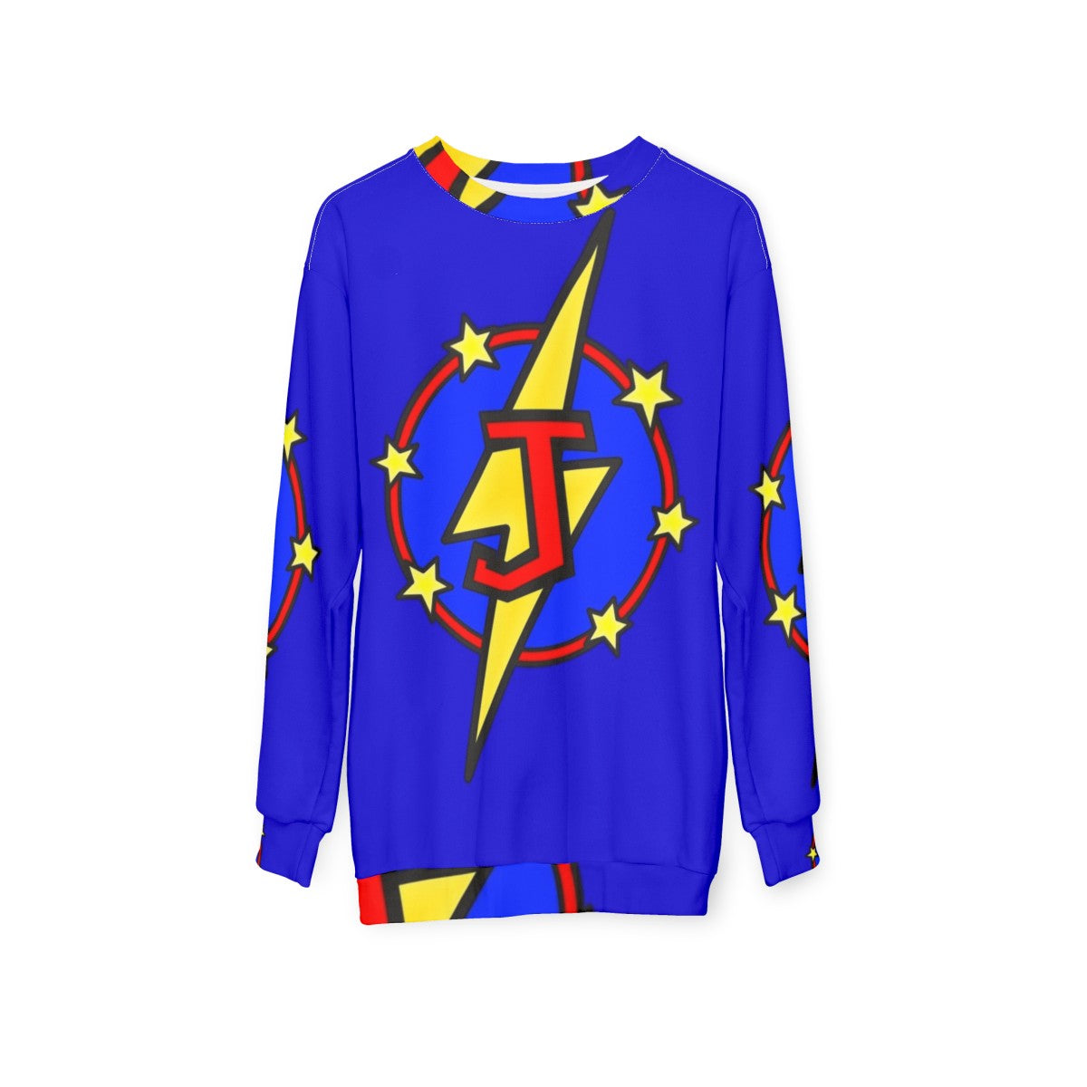 Super Hero Initial J Kids Sweatshirt - hanging