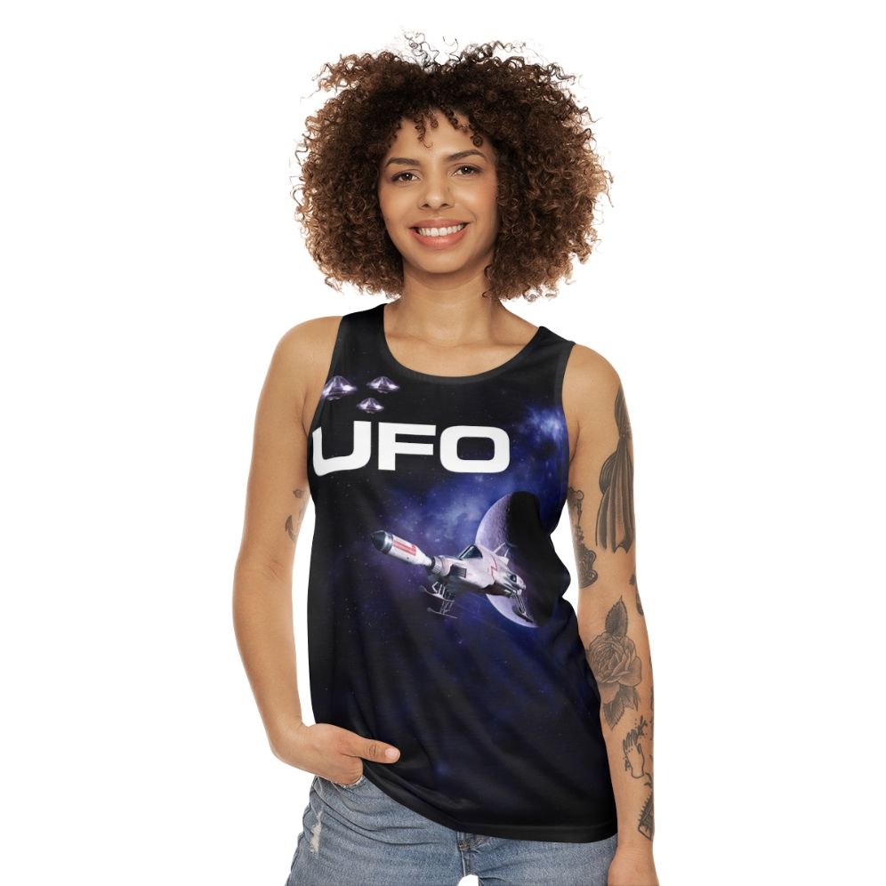 Unisex UFO 2 space themed tank top - women