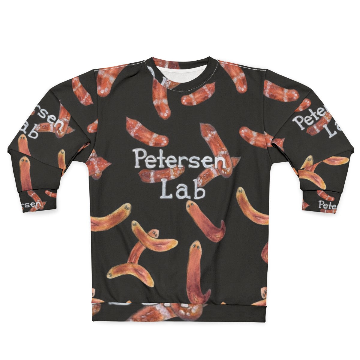 Watercolor worm science design sweatshirt