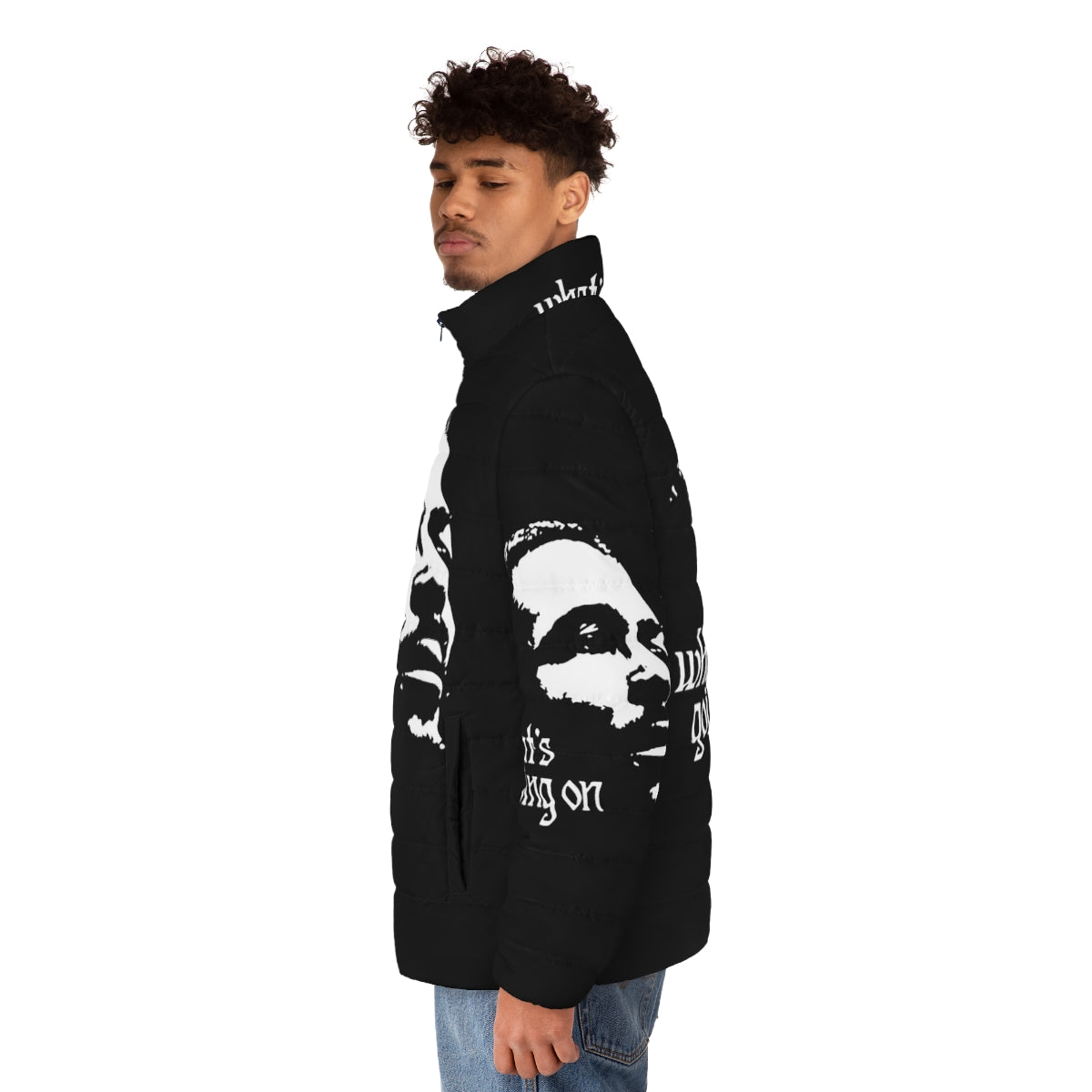 Marvin Gaye "What's Going On" Puffer Jacket - men side left