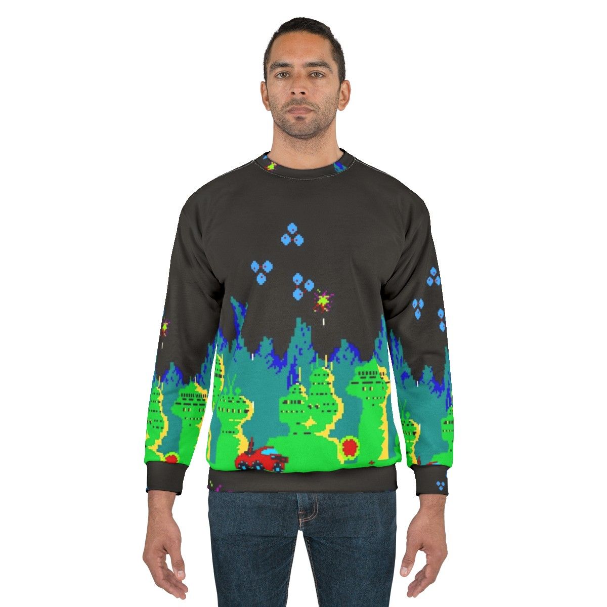 Moon Patrol 8-Bit Pixel Art Sweatshirt - men