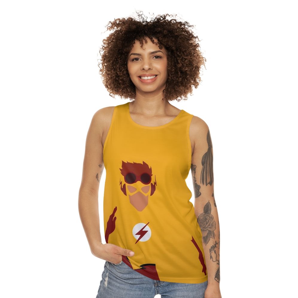 Minimalist Wally West superhero unisex tank top - women