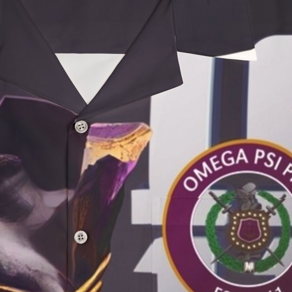 Omega Psi Phi Proud to Be an Omega Man Hawaiian Shirt - Detail