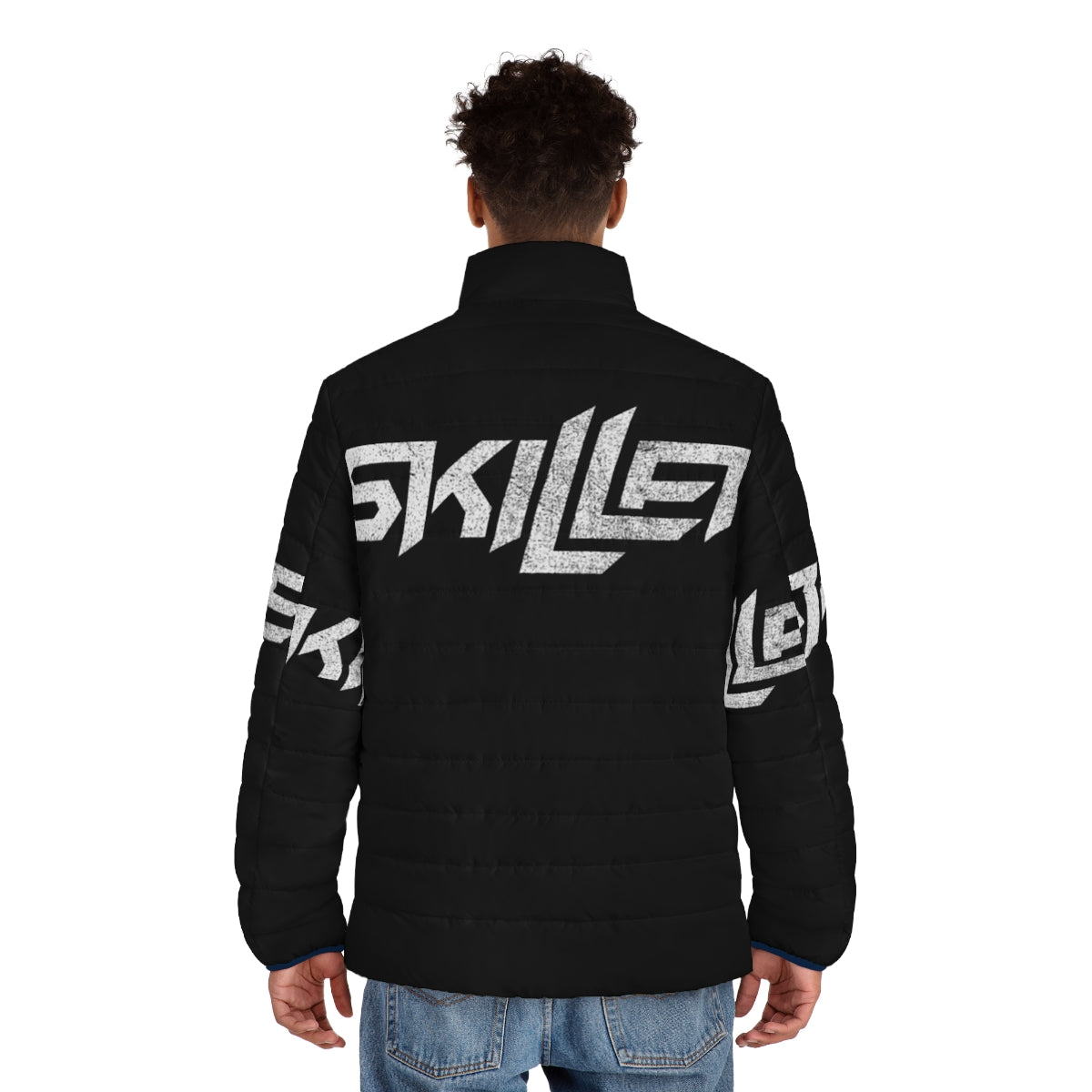 Rise Puffer Jacket featuring the Skillet band logo - men back