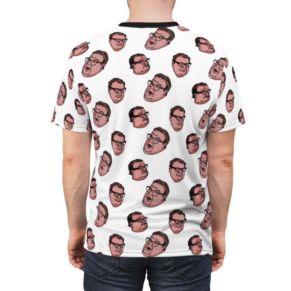 Vintage-style t-shirt design featuring Matt Foley, the iconic motivational speaker character played by Chris Farley on Saturday Night Live - men back