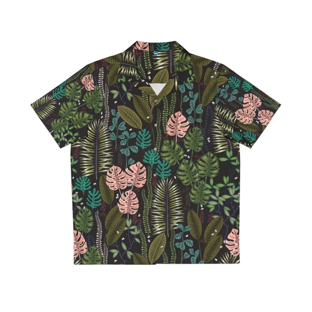 Tropical Hawaiian shirt with botanical floral nature print