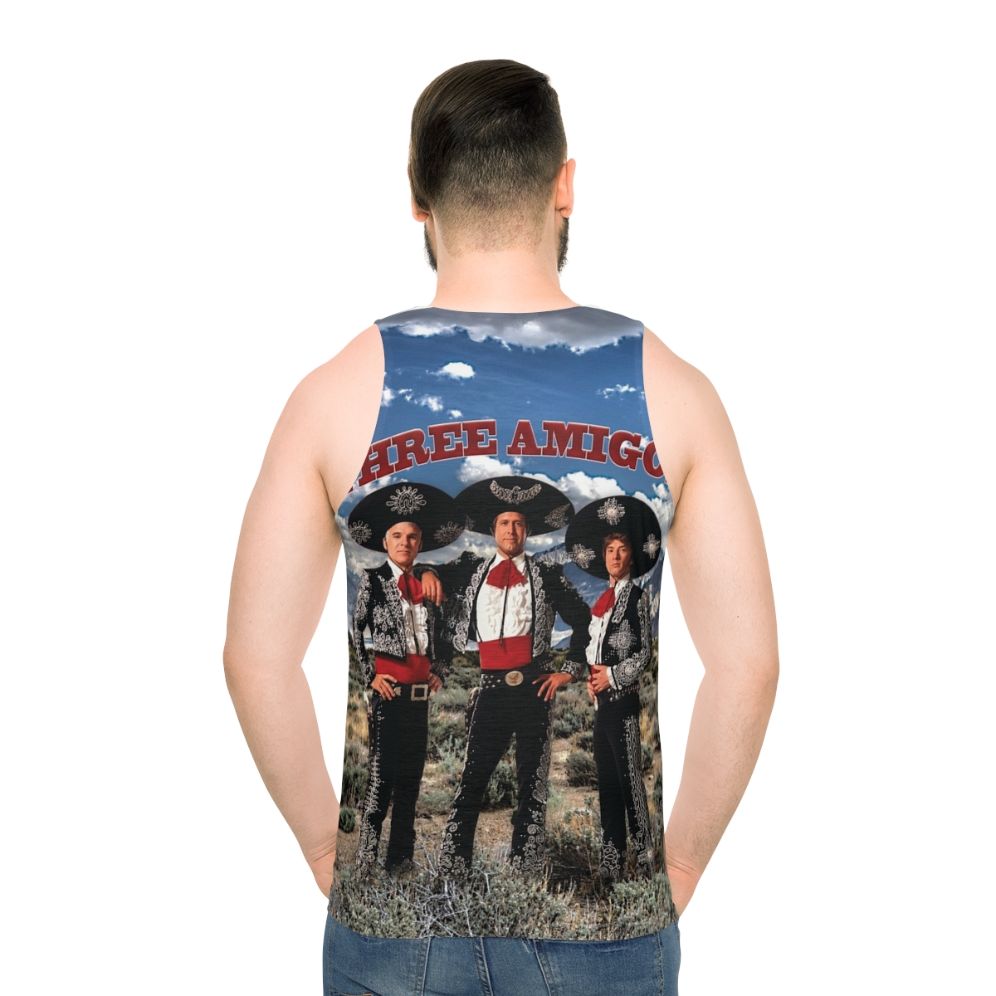 Three Amigos Unisex Tank Top - men back