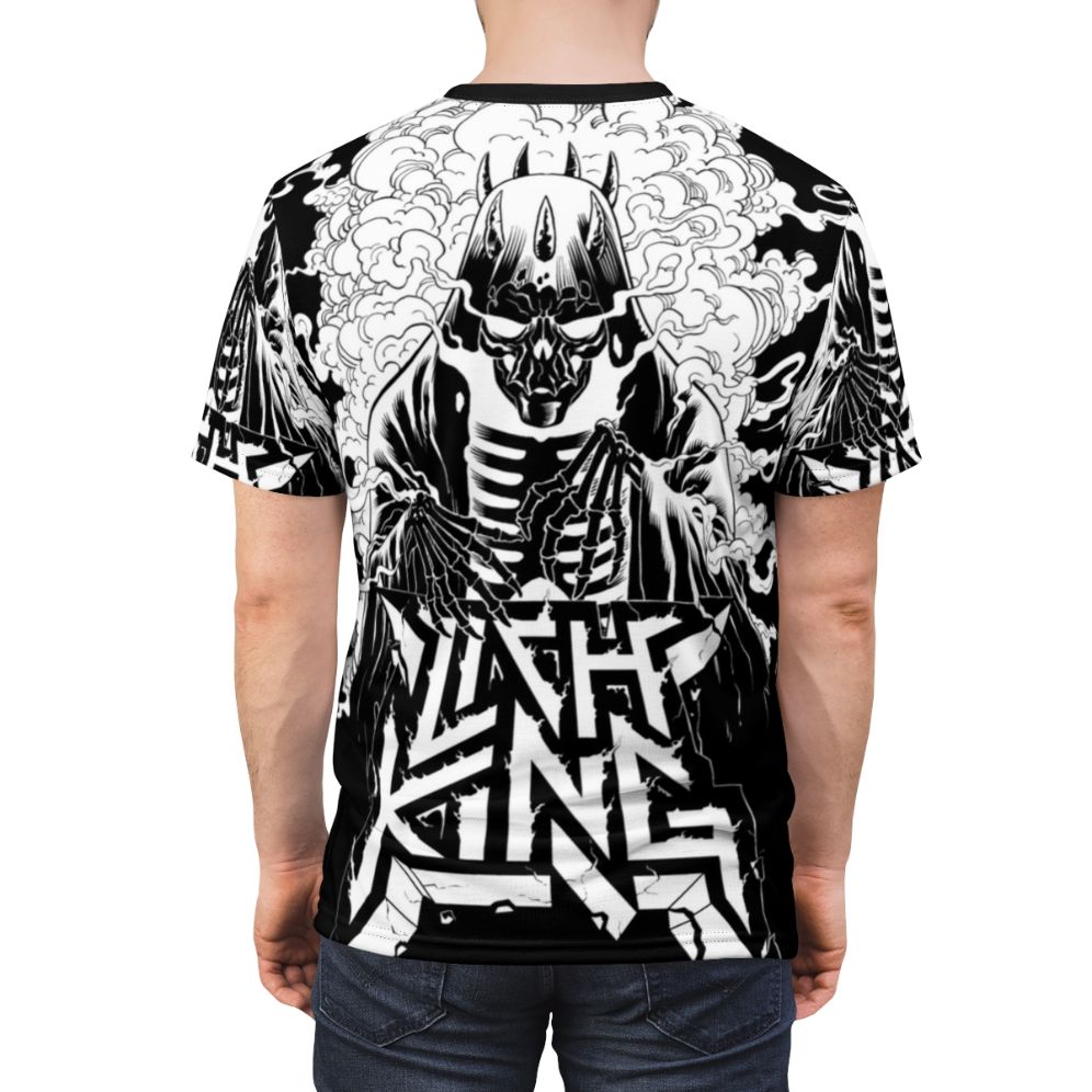 Lich King Nucleomancer T-shirt featuring a thrash metal design - men back