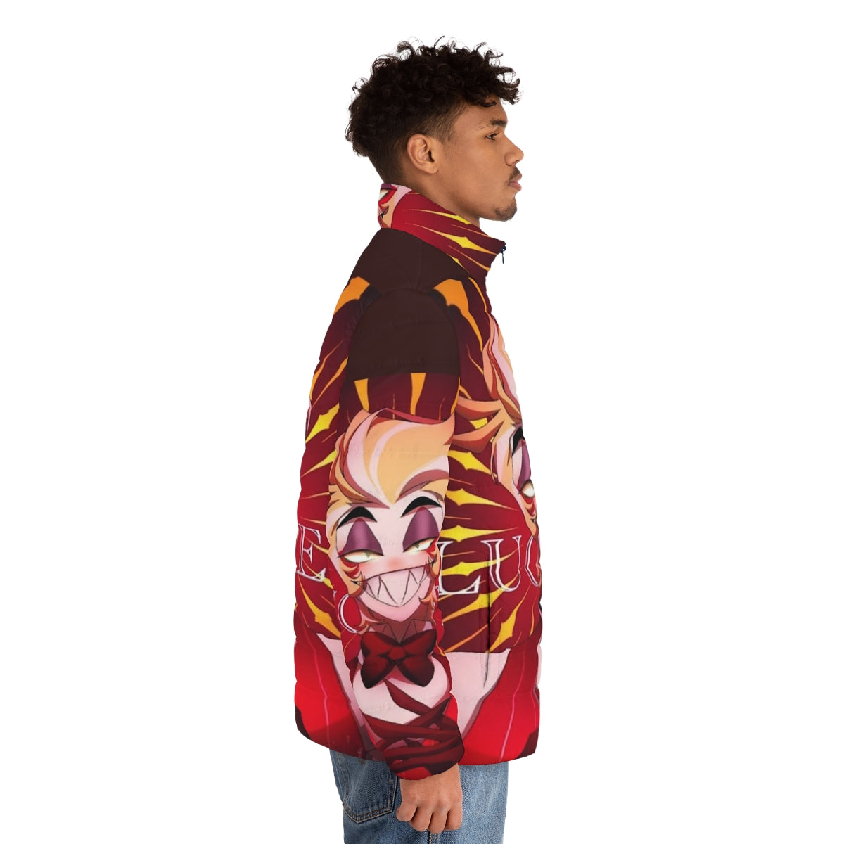 Hazbin Hotel Lucifer Morningstar Anime Puffer Jacket - men side right