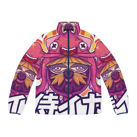 Samurai Squid Puffer Jacket, a cool and cute cartoon character design