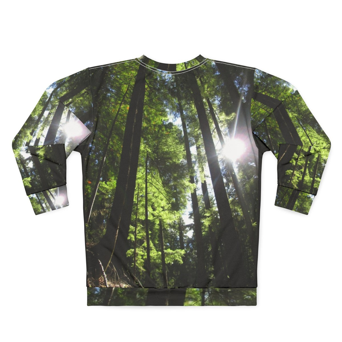 Sunlit fir trees sweatshirt for outdoor activities - Back