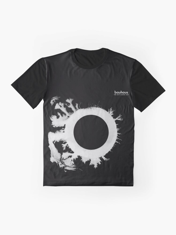 Bauhaus 80s retro black and white graphic t-shirt with abstract, minimal design - Flat lay