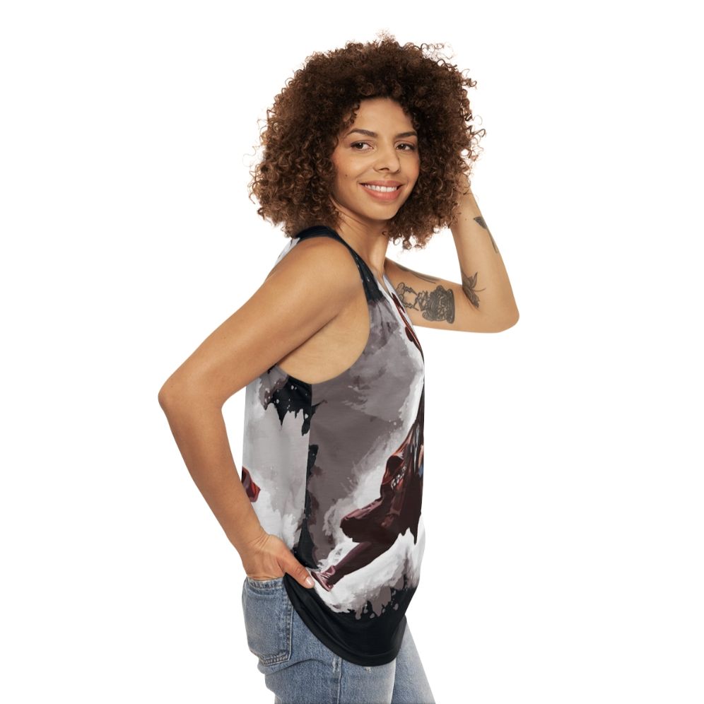 Kawaii unisex tank top with anime and j-pop inspired design - women side